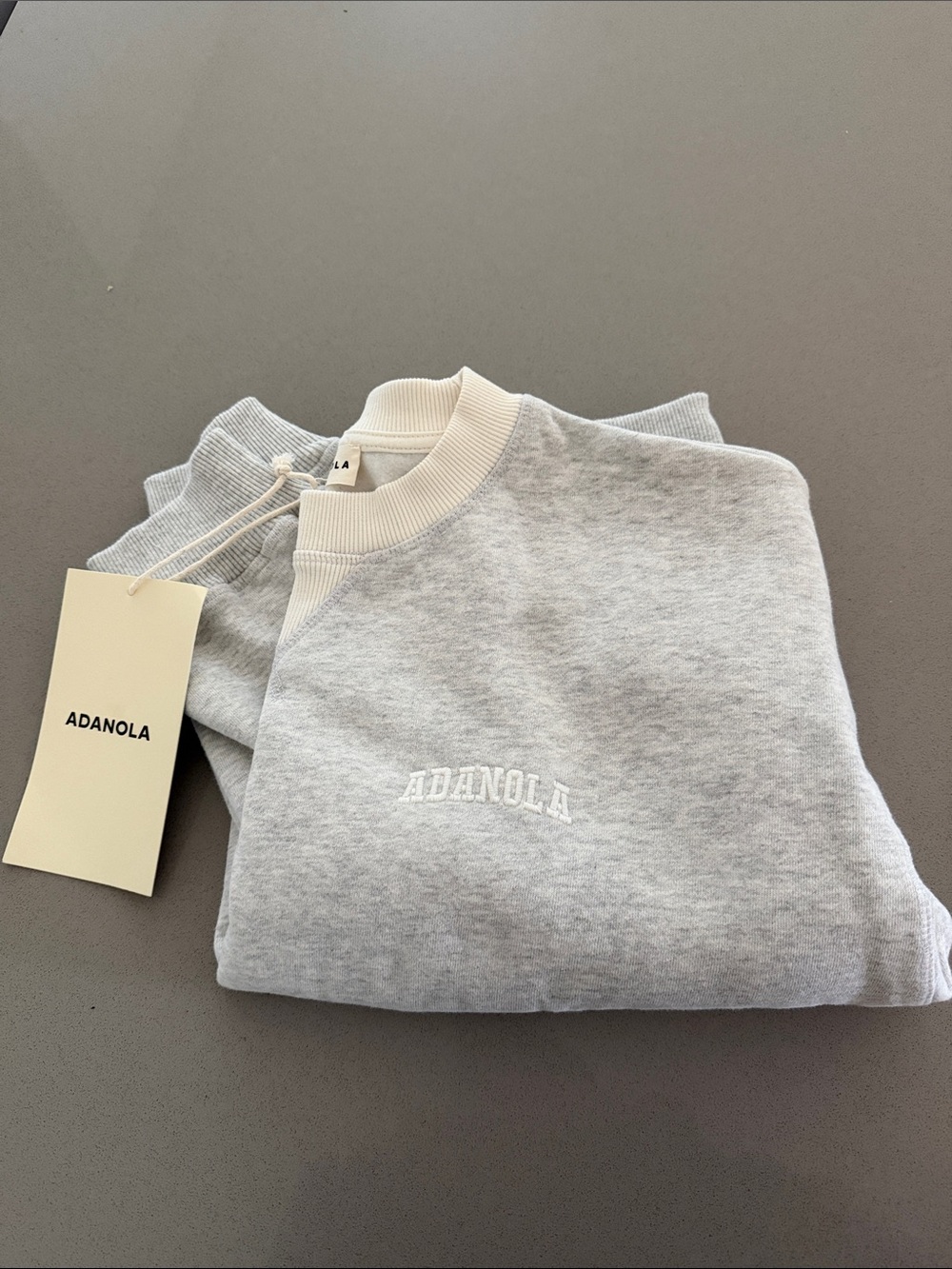 Adanola Light Gray Crewneck Sweatshirt